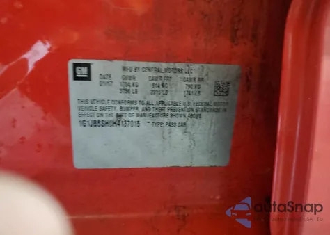 2017 Chevrolet Sonic Ls from USA, damaged, VIN 1G1JB5SH0H4137015